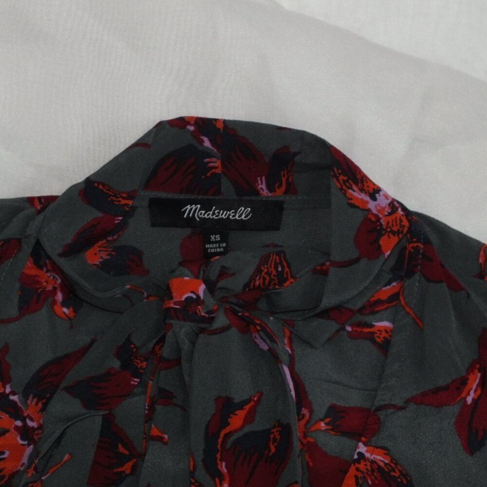 Madewell Cropped 100% Silk Floral Tie Top Size XS - Picture 7 of 13